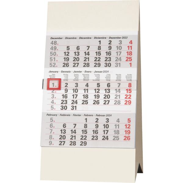 BIELLA Pultkalender Desktop Peak 2024 87020000024U 3M/S, 9,7x12/18,7cm, d/f/i/e