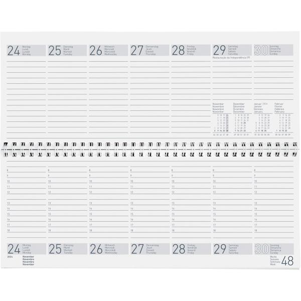 BIELLA Pultkalender Seplana Wire-2024 87371000024U blau, 1W/2S, 29,8x11,7cm