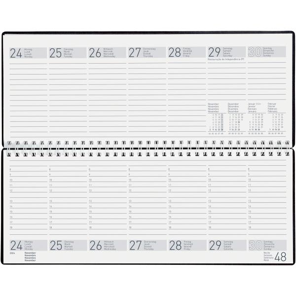 BIELLA Pultkalender Seplana Wire-2024 88371050024U blau, 1W/2S, 29,8x11,7cm