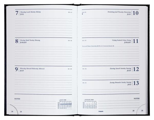 BREPOLS Agenda Saturnus 231 Lima 2024 26.3.0092 schwarz, 1W/2S, 13.5x21cm