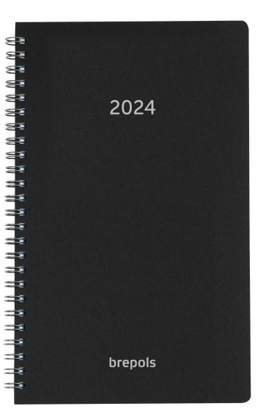 BREPOLS Agenda Breform Polypro 2024 26.3.0116 schwarz, 1T/S, 10.5x17cm