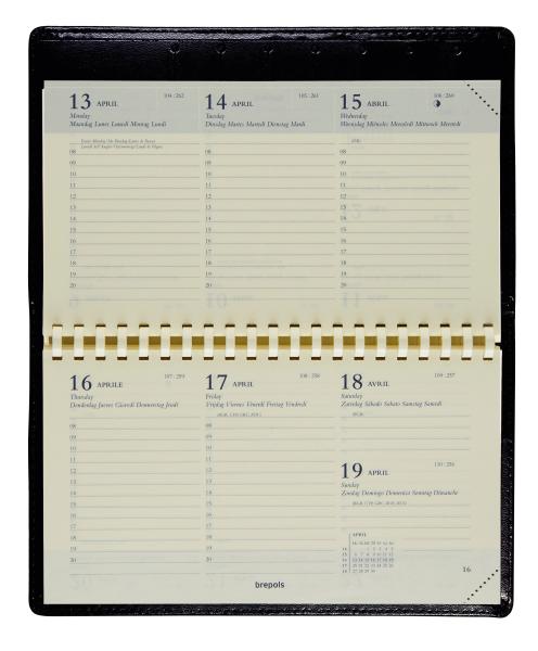 BREPOLS Agenda Omniplan Genova Pla2024 26.3.0214 schwarz, 1W/2S, 9x16cm