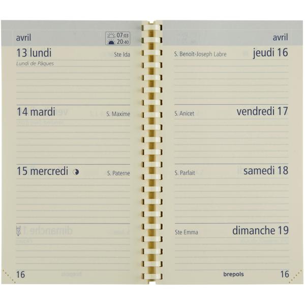 BREPOLS Agenda Optivisiom Trento 2024 26.3.1448 1W/2S, schwarz 9 x 16cm