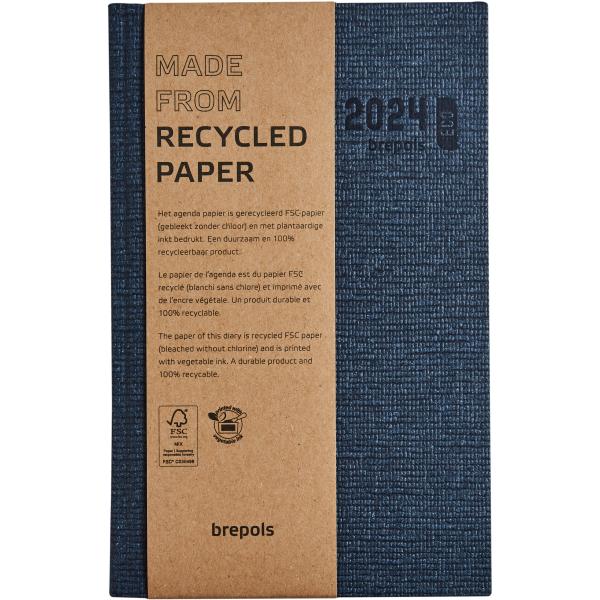 BREPOLS Agenda EcoDay Kazar 2024 26.3.1460 1T/1S, blau 13.3 x 20.8cm