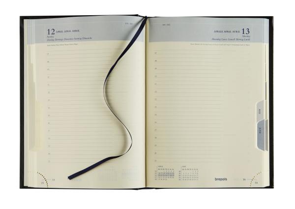 BREPOLS Agenda Euro Lima 2024 412560160 schwarz, 1T/S, 14.8x21cm