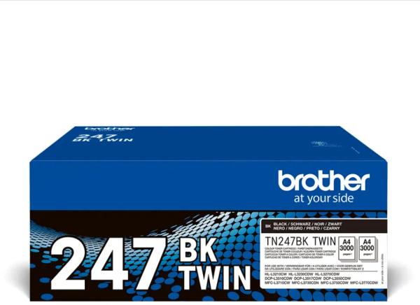 BROTHER Toner HY Twin Pack schwarz TN-247BKTWIN HL-L3210CW 2x3000 Seiten