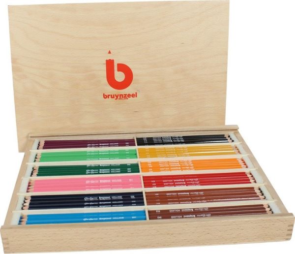 BRUYNZEEL Schulfarbstift Super 3.3mm 25159999 12x12 Farben Holzbox