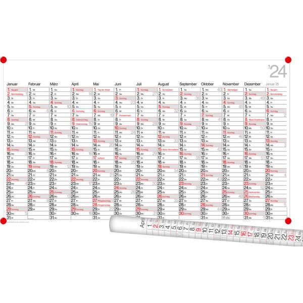 BÜHNER Ch Plakatkalender dt. 2024 PO13-CH-R-FSC 139x79cm