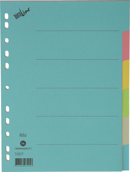 BÜROLINE Kartonregister bunt A4 40578 6-teilig