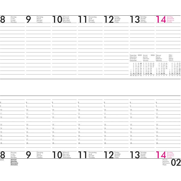 BÜROLINE Wochenplaner 2023 890712 D/F/I/E