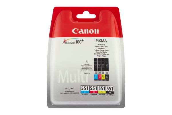 CANON Multipack Tinte BKCMY CLI-551PACK PIXMA MG5450 7ml