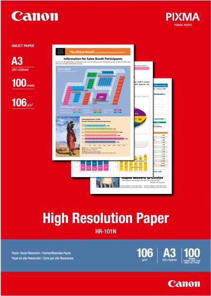 CANON Papier High Resolution A3 HR101NA3 InkJet 110g 100 Blatt