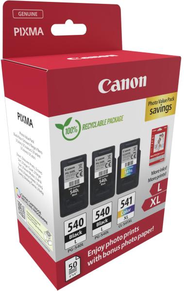 CANON Multipack Tinte L+XL BKCMY PGCL541/1 Pixma MG2150 2xBKXL & 1xCMYXL