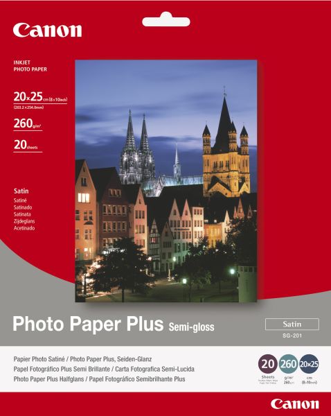 CANON Photo Paper Semi-gloss 20x25cm SG2018x10 PIXMA, 260g 20 Blatt