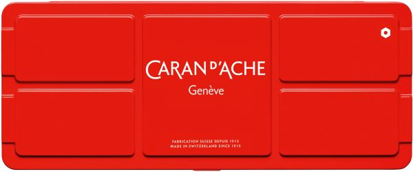 CARAN D'ACHE Deckfarbe Gouache 1000.308 7 Farben Deckweiss, Pinsel