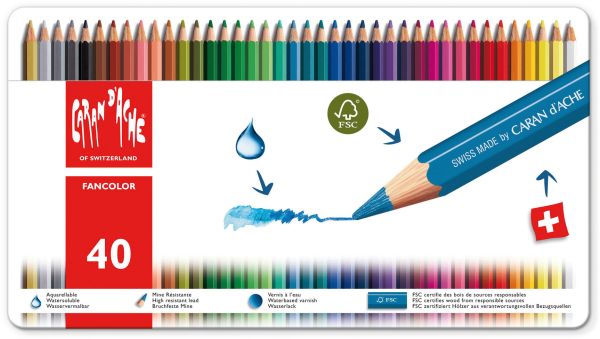 CARAN D'ACHE Farbstifte Fancolor 1288.340 40 Farben