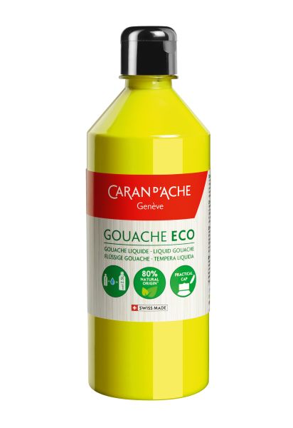 CARAN D'ACHE Deckfarbe Gouache Eco 500ml 2371.240 gelb citron fluo flüssig