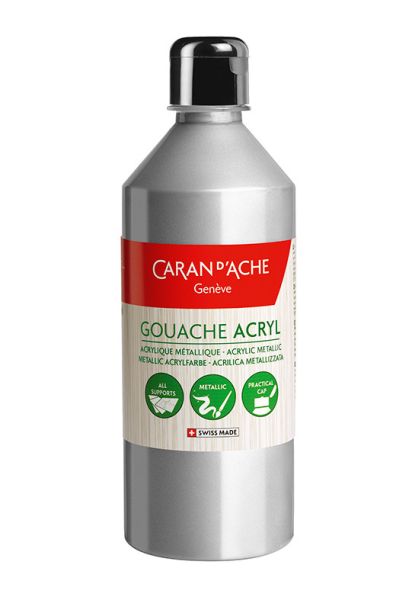 CARAN D'ACHE Deckfarbe Gouache 500ml 2372.998 silber flüssig