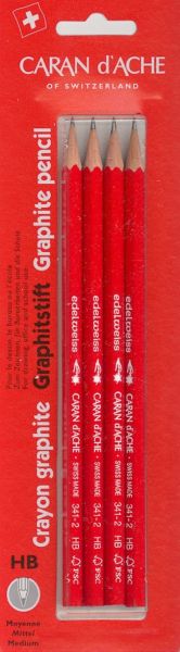 CARAN D'ACHE Schulbleistift Edelweiss HB 341.372 4 Stück Blister