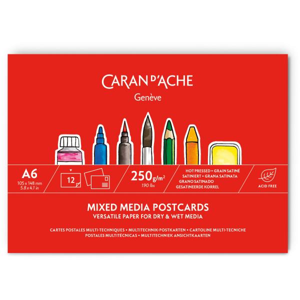 CARAN D'ACHE Postkartenblock A6 454.112 12 Blatt 250g/m2