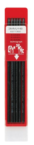 CARAN D'ACHE Minen Technograph HB 6377.350 3mm 6 Stück