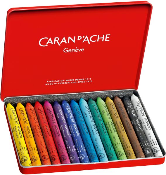 CARAN D'ACHE Wachsmalkreide Neocolor 1 7000.315 15 Farben Metallbox