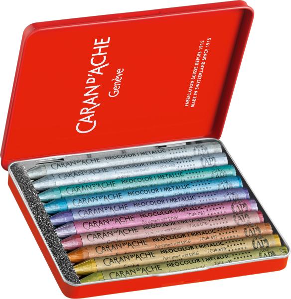 CARAN D'ACHE Wachsmalkreide Neocolor 1 7004.310 10 Farben Metallbox