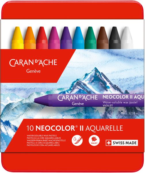 CARAN D'ACHE Wachspastelle Neocolor II 7500.310 10-farbig assortiert