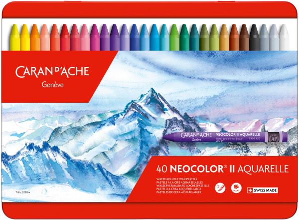 CARAN D'ACHE Wachsmalkreide Neocolor II 7500.340 40 Farben ass. Metallbox