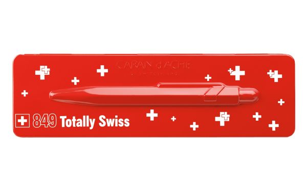 CARAN D'ACHE Kugelschreiber Totally Swiss 849.053 rot/weiss, mit Metalletui