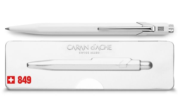 CARAN D'ACHE Kugelschreiber 849 Pop Line 849.502 weiss matt, mit Metalletui