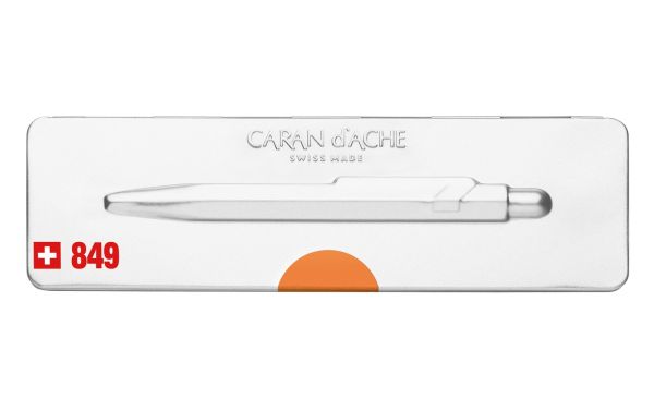 CARAN D'ACHE Kugelschreiber 849 Pop Line 849.530 orange fluo, mit Metalletui