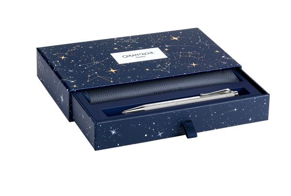 CARAN D'ACHE Kugelschreiber Ecridor Set CC0890.024 Cosmic blau mit Lederetui