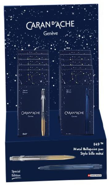 CARAN D'ACHE Kugelschreiber 849 PNM849.024 Cosmic blau/gold 10 Stück