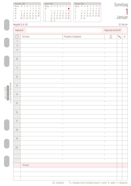 CHRONOPLAN Ersatz Jahresplan DE 2024 50224Z.24 A5, 1T/1S