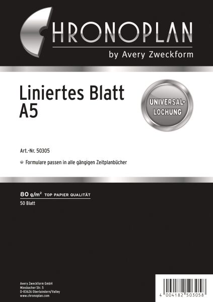 CHRONOPLAN Chrono.Blatt liniert A5 50305Z.23 50 Blatt