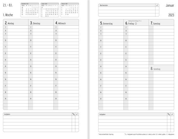 CHRONOPLAN Chronobook Origins Edi. 2024 50454Z.24 13.5x21cm 1W/2S, Petrol, SC