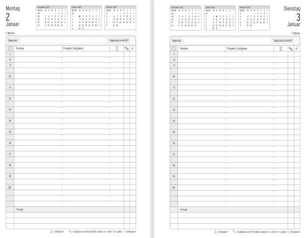 CHRONOPLAN Chronobook Business 2024 50814Z.24 A5, schwarz, 1T/1S