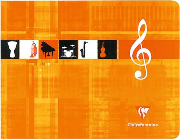 CLAIREFONTAINE Musikheft Italian 22x17cm 3754 weiss 24 Blatt