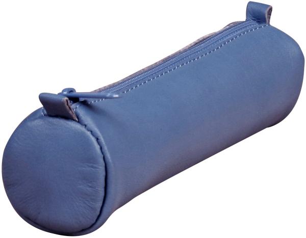 CLAIREFONTAINE Schlamperetui AgeBag 18,5x4cm 77024C blau, rund, Leder