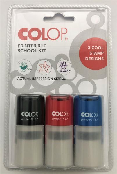 COLOP Stempel Schoolkit 154227 Wurm, Stern, Katze