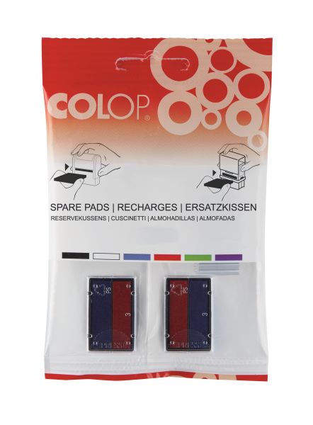 COLOP Stempelkissen E/10/2 blau/rot 2 Stück