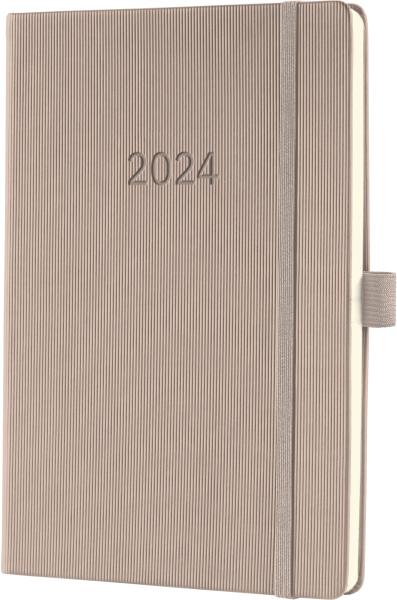 CONCEPTUM Wochenkalender 2024 C2460 taupe , 2S/1W, HC, A5