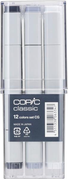 COPIC Marker Classic 20075151 Grau-Set CG, 12 Stück