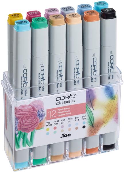 COPIC Marker Classic 20075704 Pastell-Farben, 12 Stück