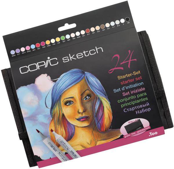 COPIC Marker Sketch 21075424 Wallet Starter-Set, 24 Stück