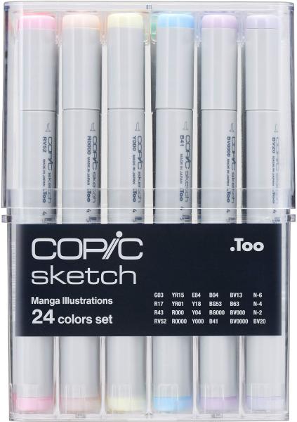 COPIC Marker Sketch 21075525 Manga Illustration, 24 Stück