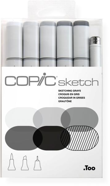 COPIC Marker Sketch 21075681 Set Sketching Greys, 6 Stück