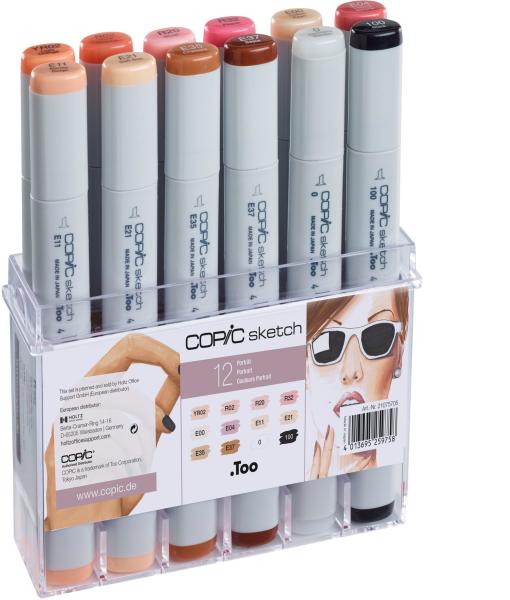 COPIC Marker Sketch 21075705 Set Porträtfarben, 12 Stück