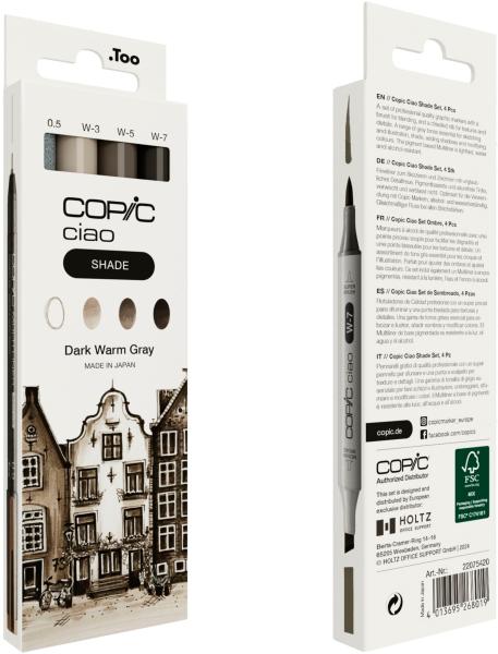 COPIC Marker Ciao Shade Set 22075420 Dark Warm Gray 4 Stück